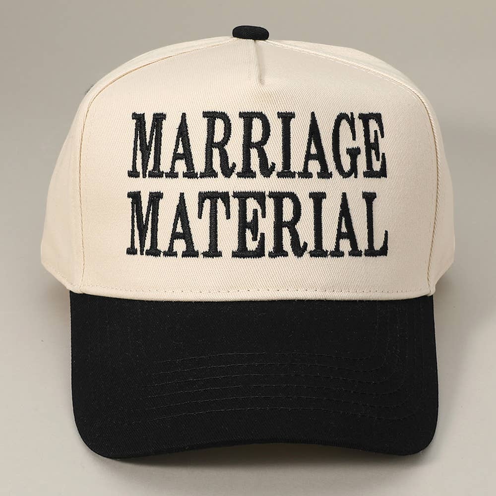 Sensibling Corp. - Wholesale Baseball Cap - Unisex - MARRIAGE MATERIAL Message Embroidered Baseball Cap12