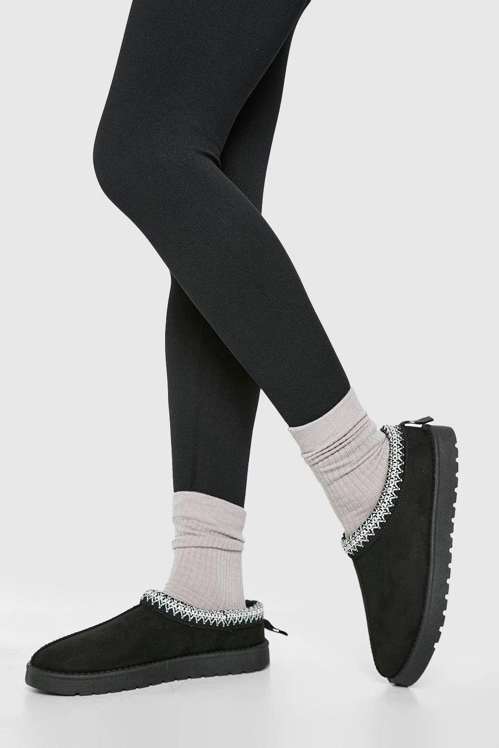 No Doubt Shoes - Wholesale Slippers - Women's - WOMENS FAUX SUEDE EMBROIDERED COZY SLIPPERS BOOTS6