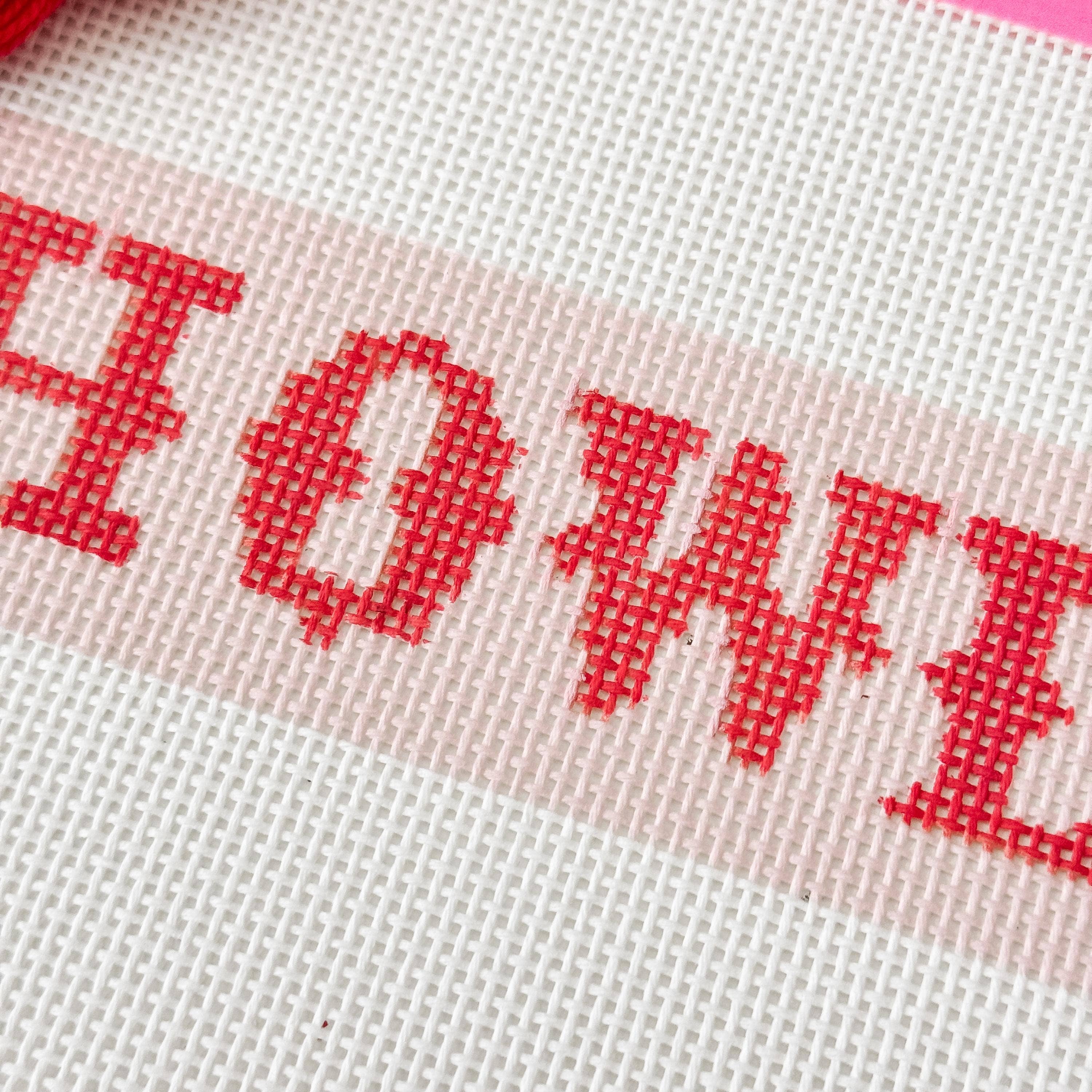 Cotswold Co Designs - Vente Accessoire de broderie/point de croix - Bonjour Signet 2”x7 13 Mailles Toile de Tapisserie Peinte à la Main, Toile de Tapisserie Esthétique Moderne, Toile de Tapisserie Bonjour4