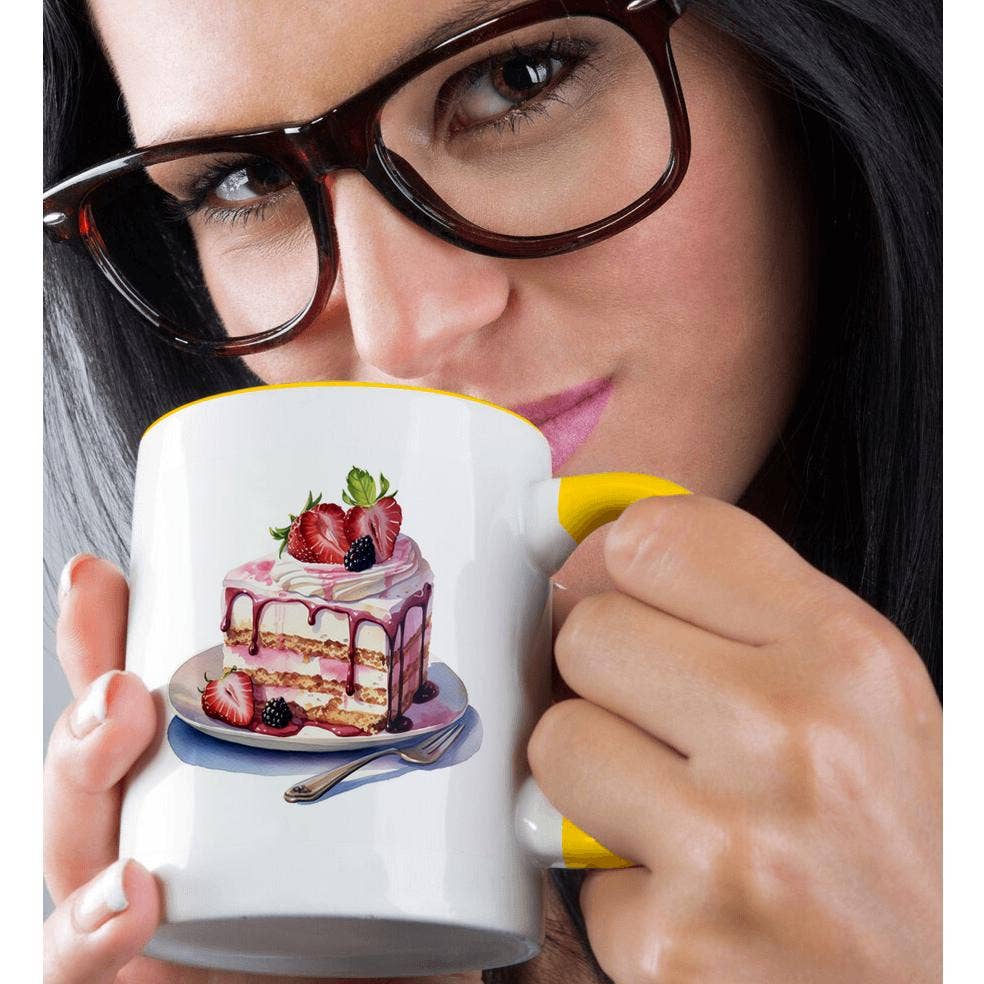 3dRose - Wholesale Coffee Mug - 3dRose, Strawberry Ice Cream Cake Illustration, Mug1