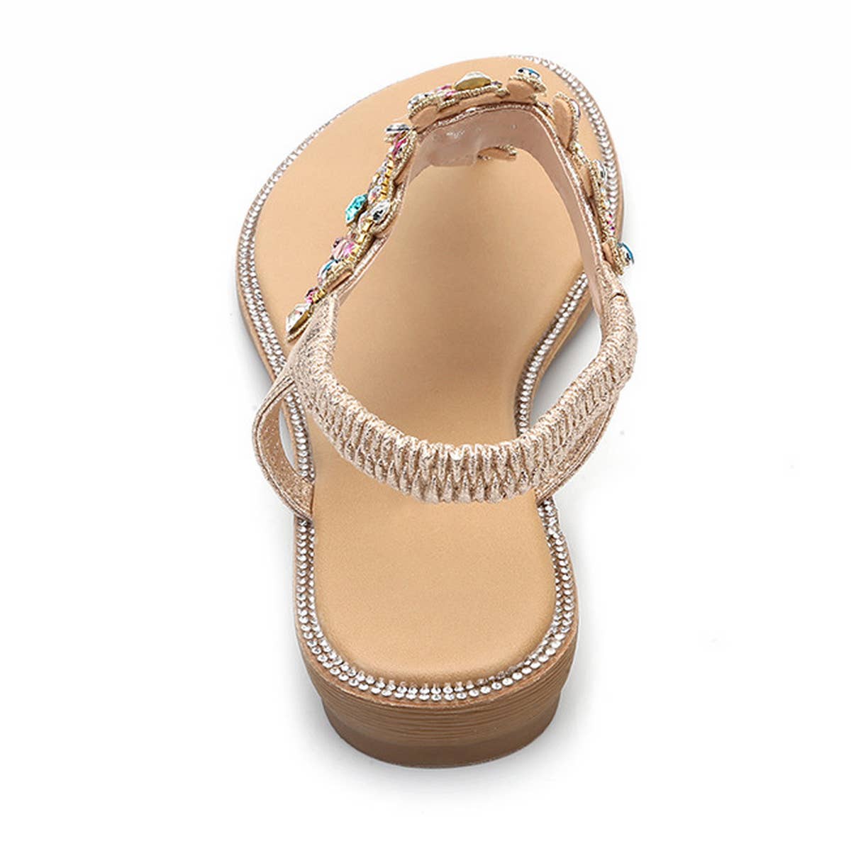 KHAKI NEW COLOR DIAMOND BEACH ROUND TOE FLAT SHOES_CWSHS0650 for wholesale on Faire6