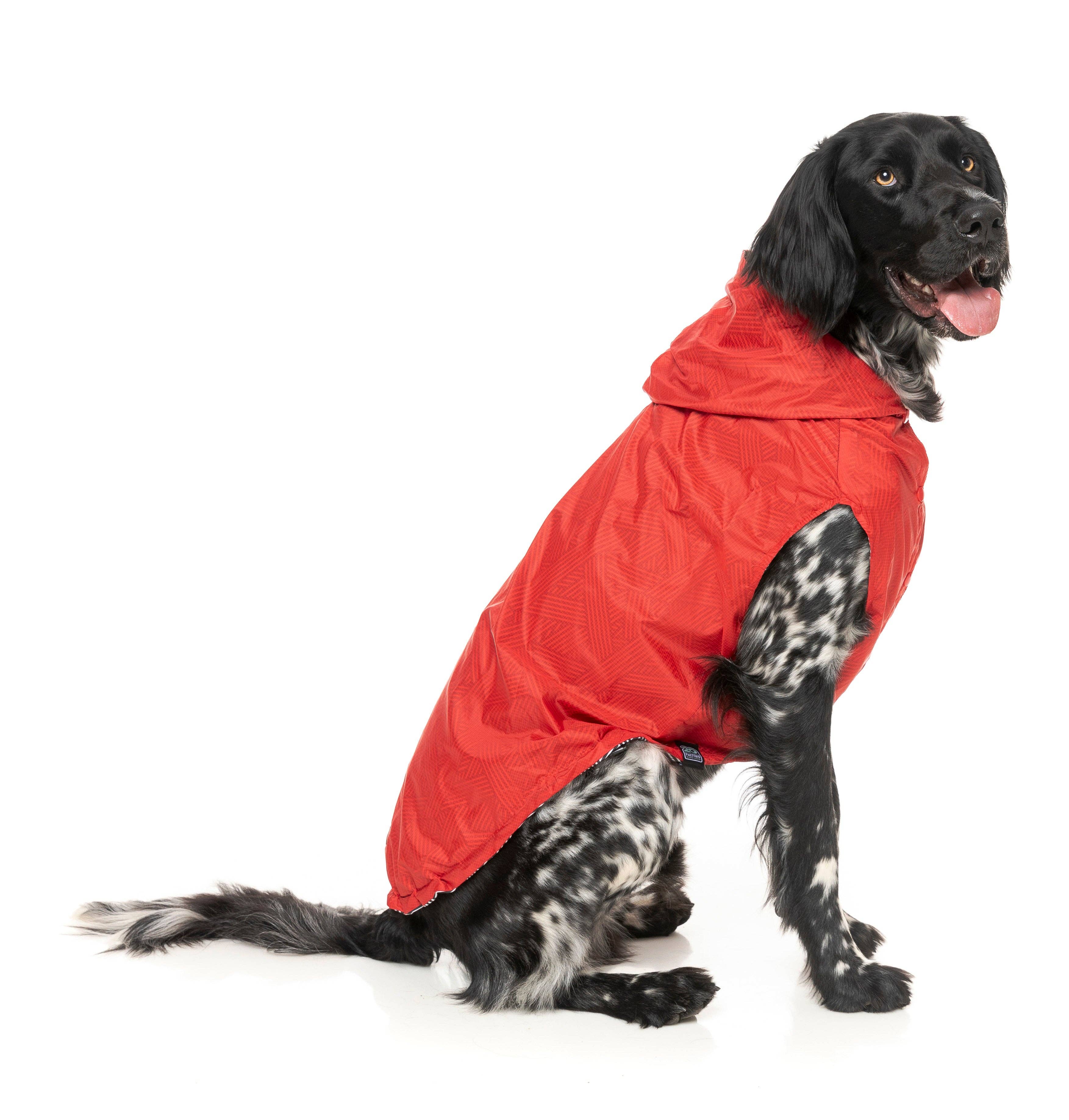 In Vogue Pets – wholesale Pet raincoat – Dog – Flipside Raincoat - Red/Black/White2