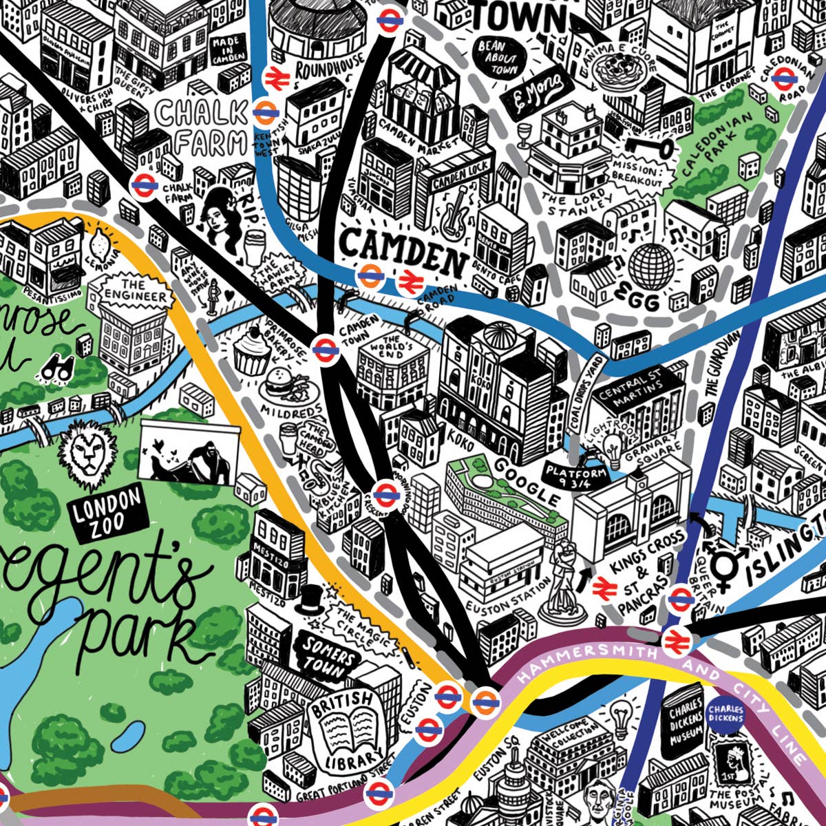 Evermade - Wholesale Puzzle - Adult - 1000 Piece Jigsaw Hand Drawn Map of London14