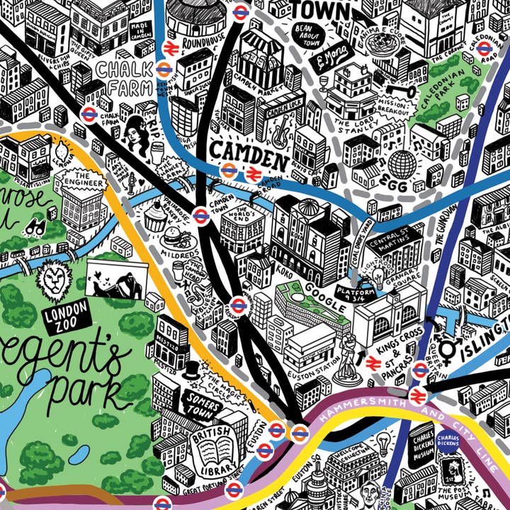 Evermade - Wholesale Puzzle - Adult - 1000 Piece Jigsaw Hand Drawn Map of London14