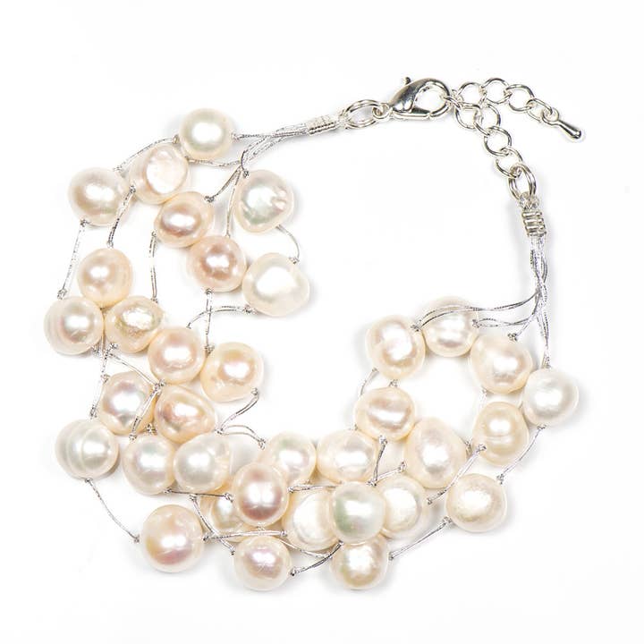 Laura White Freshwater Pearl Bracelet for wholesale by Marlafiji