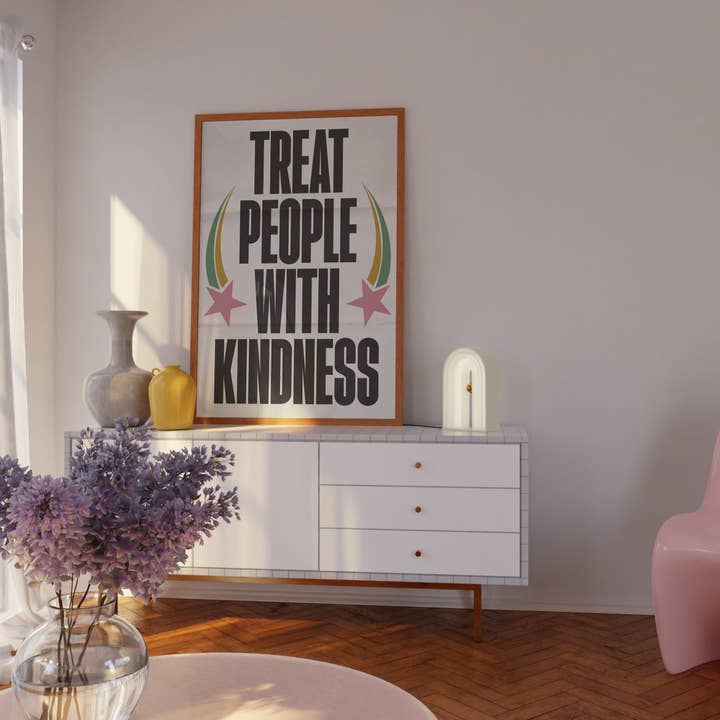 Twisted Rebel Designs - Wholesale Art Print - 'Treat People With Kindness' Print1