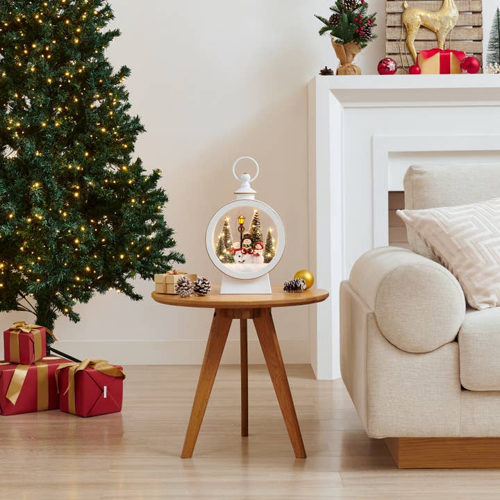 Danya B - Wholesale Christmas Decoration - White Christmas Snowman Scene Lighted Lantern Decoration2