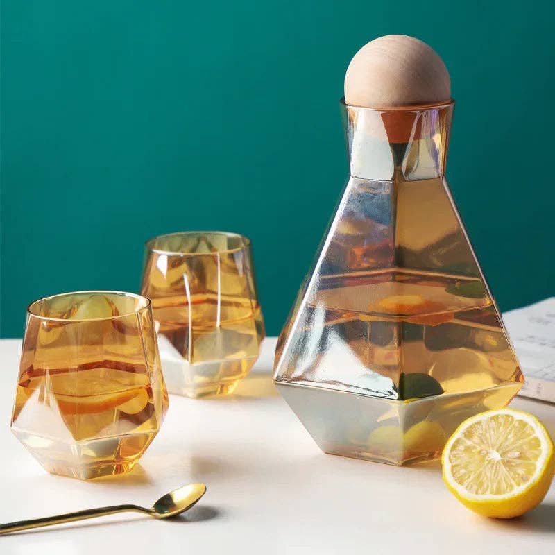 Kiyo Home - Wholesale Drinking Glass/Cup - Glass Drinkware 5-Piece Set | Hexagonal Glassware Set14