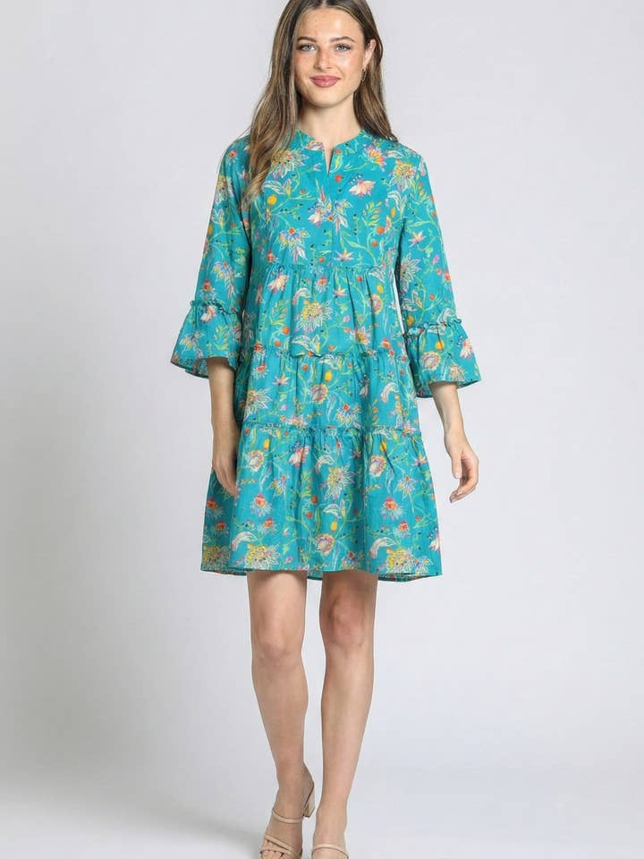 Tiered Tunic Dress With Flounce Sleeve for wholesale by APNY