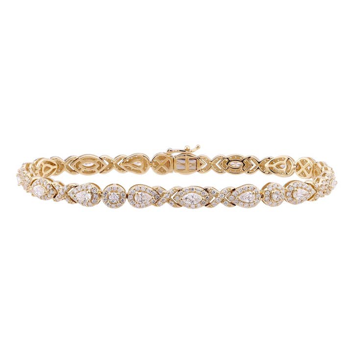 Bracciale con diamanti coltivati in laboratorio 4 CTW VS in oro 14K per la vendita all'ingrosso da parte di White Rock