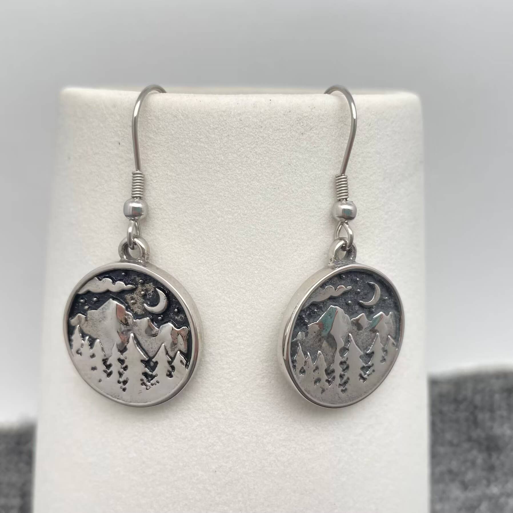 Mio Queena - Wholesale Dangle Earrings - Forest Under Starry Sky Stainless Steel Dangle Earrings1