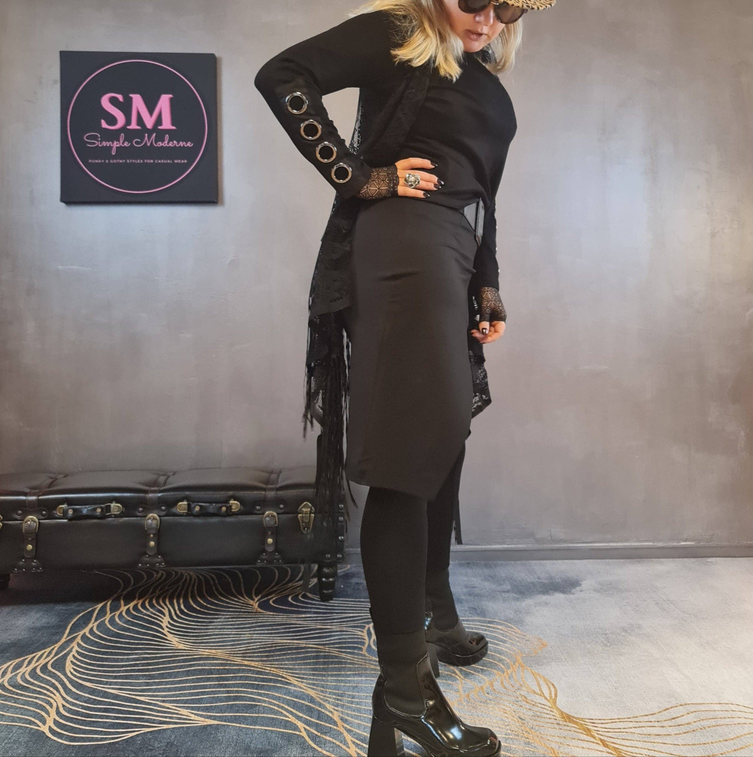 Simple Moderne - Wholesale Rok - Dames - Simple Moderne vintage punk legging met halve rok8