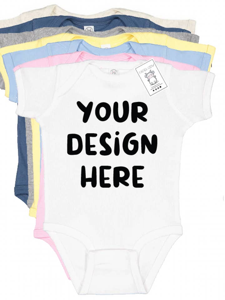 Paper Cow LLC - Wholesale Bodysuit (Non-Footed) - Baby - Custom Baby Bodysuit-Custom Graphic Short or Long Sleeve8