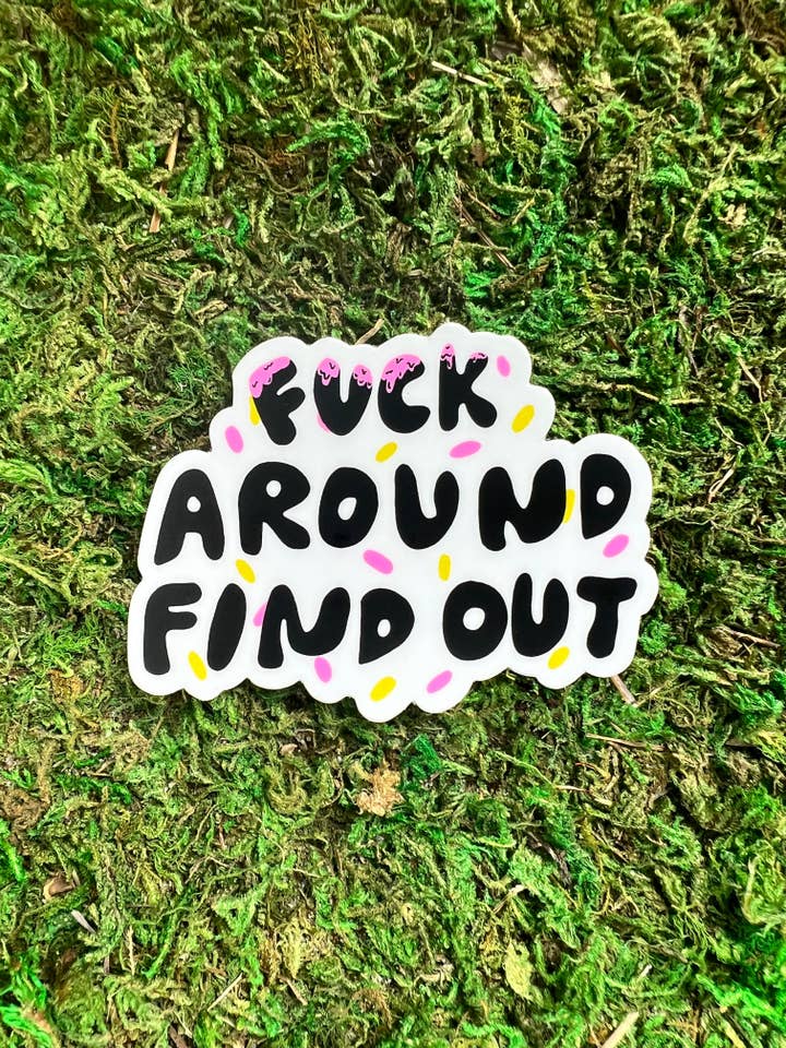 F Around and Find Out Sticker for wholesale by Clumsy Daisy