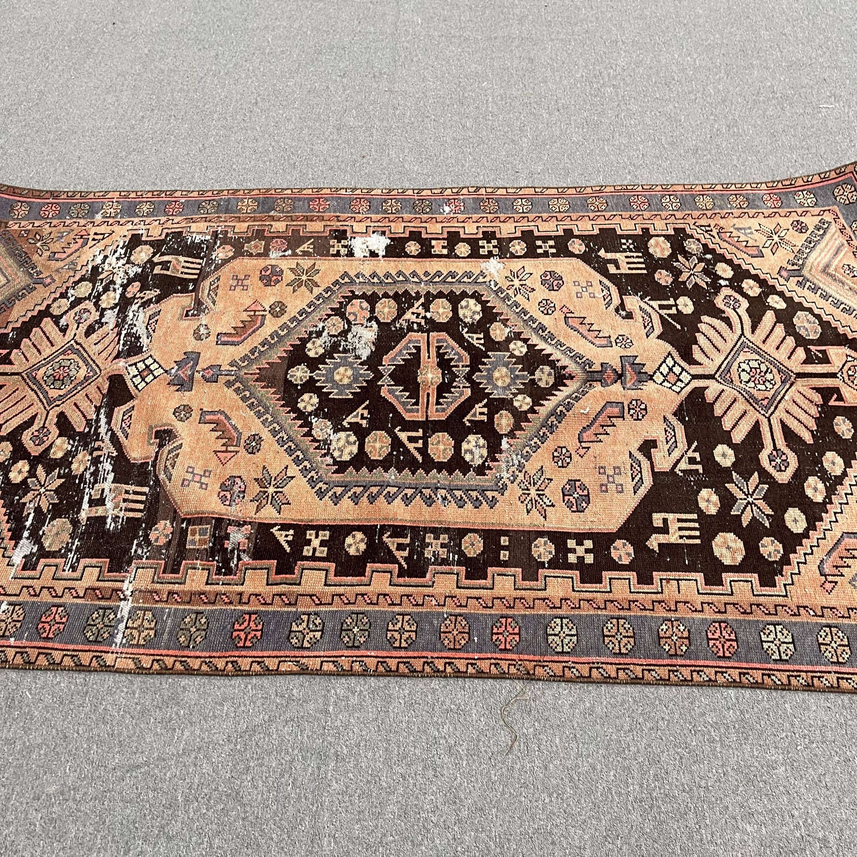 The Loom Wholesale - Wholesale Area Rug - Turkish Rug, Brown Aztec, Vintage Wool, 6.5x3.7 ft, SCR-19542