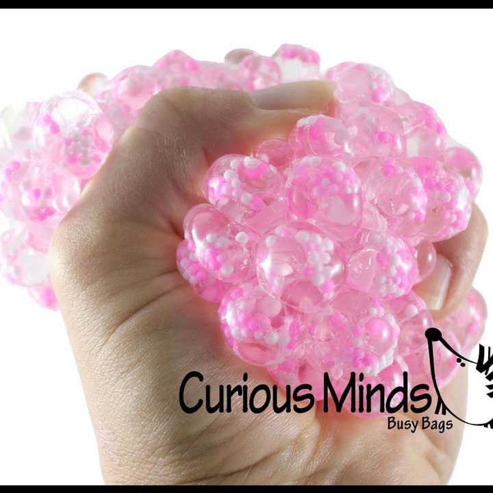 Curious Minds Toys – Engroshandel Fidget - Børn – 1 Konfetti Gel Fyldt Mesh Net Blob Ball - Squishy Fidget9