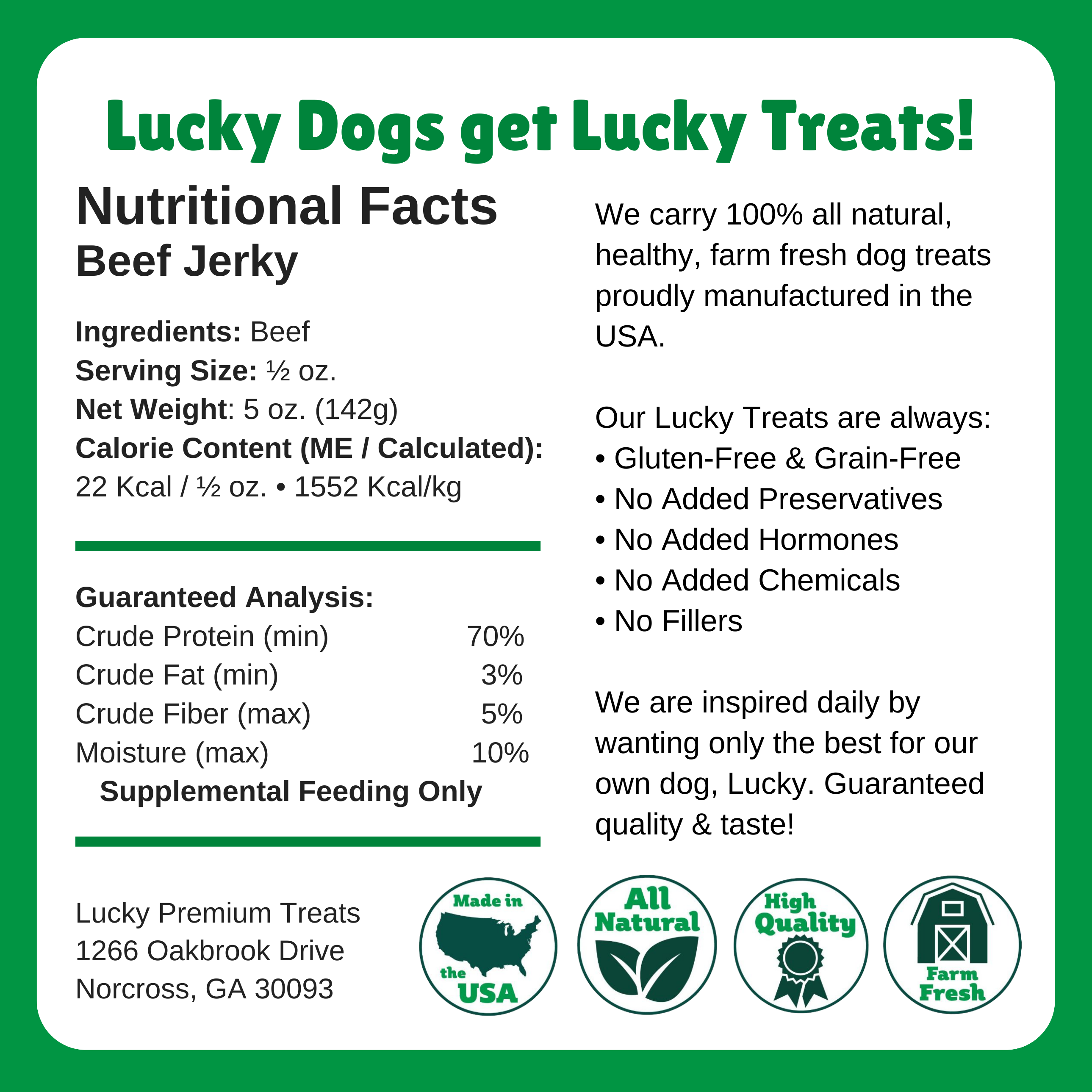 Lucky Premium Treats - Vente Friandises – chien - Friandises pour chiens au bœuf séché - par livre2