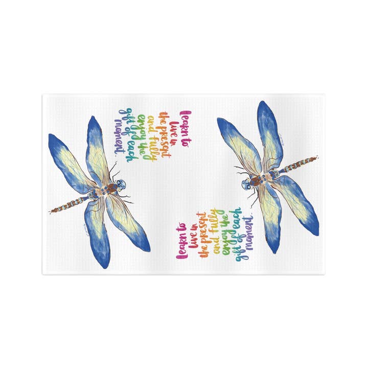 Blue Cava - Wholesale Tea Towel - Dragonfly Microfiber Waffle Towel