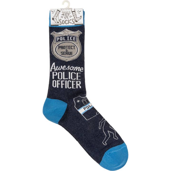 Primitives by Kathy - Wholesale Socks - Unisex - Awesome Police Officer Socks
