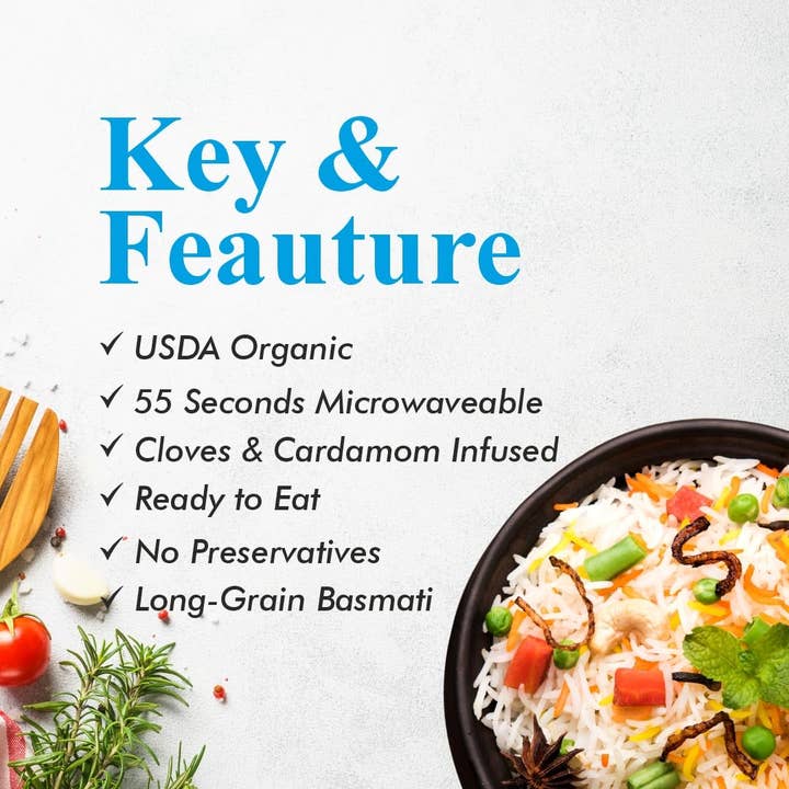 Regal Kitchen Foods - Wholesale Rice - Reganic Basmati Rice with Cloves & Cardamom Cups, 8.8 Oz 4