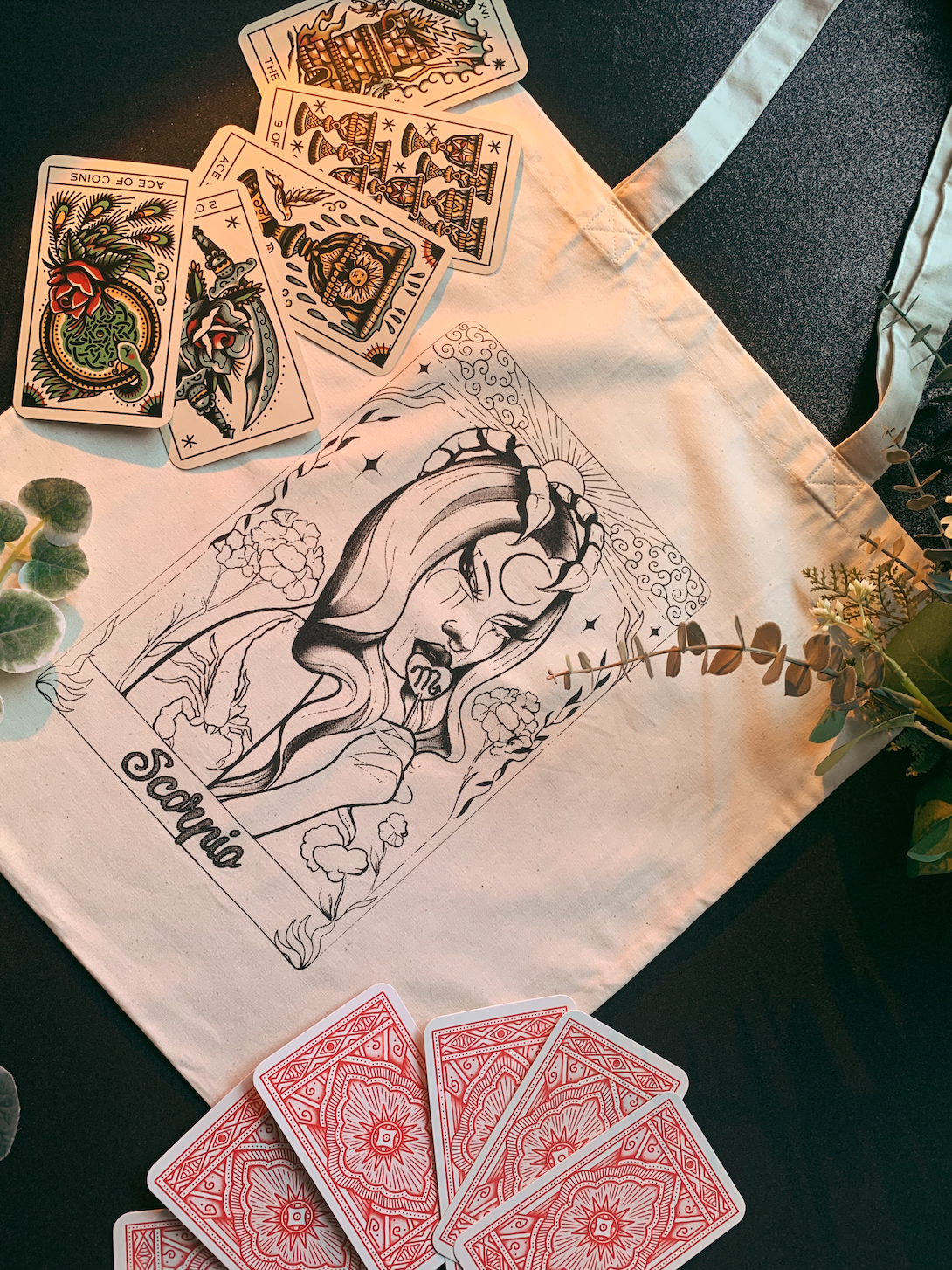Ruby Rose Designs – Engroshandel Tote bag - Dame – Zodiac goddess tarotkort-taske fra Ruby Rose Designs11