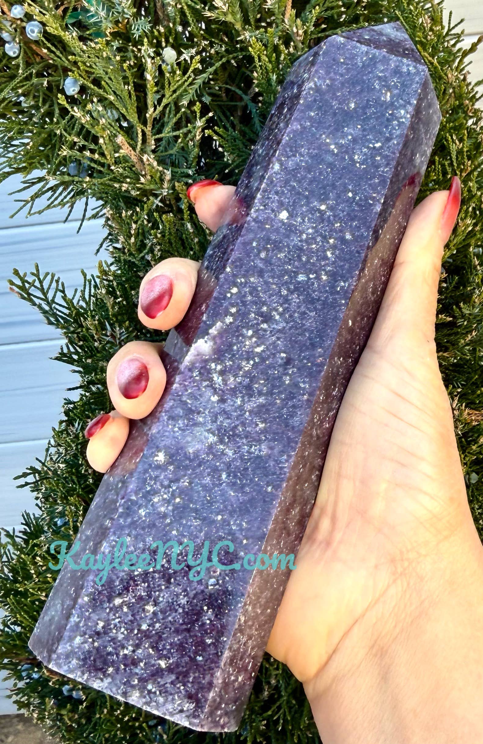 KayleeNYC - Wholesale Spiritual Stone/Crystal - 3 pcs large Natural Lepidolite Obelisk Tower Point5