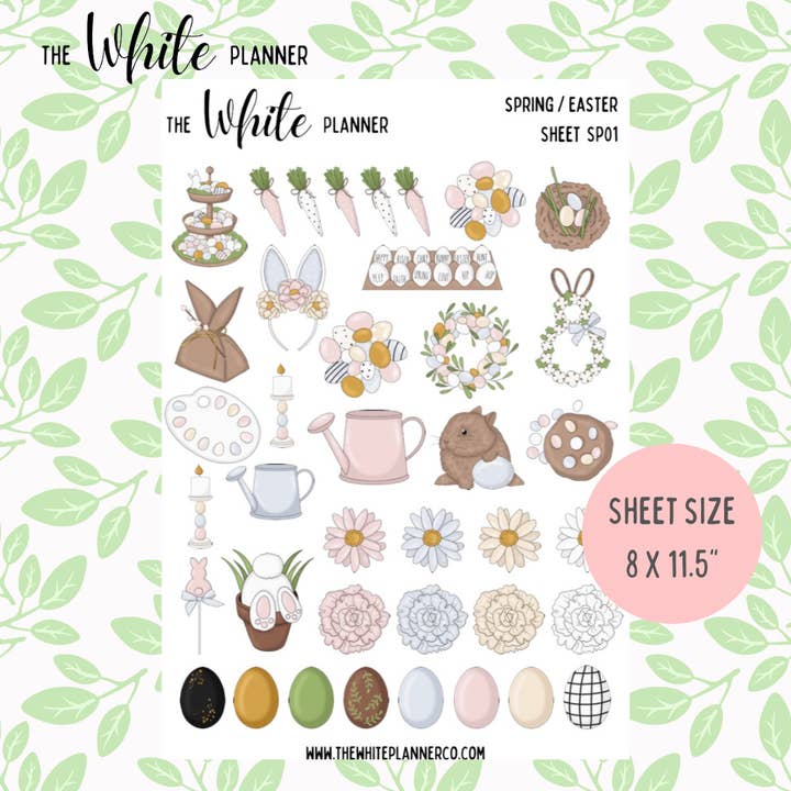 The White Planner Co - Easter - Planner Stickers for wholesale by Small Biz Supplies