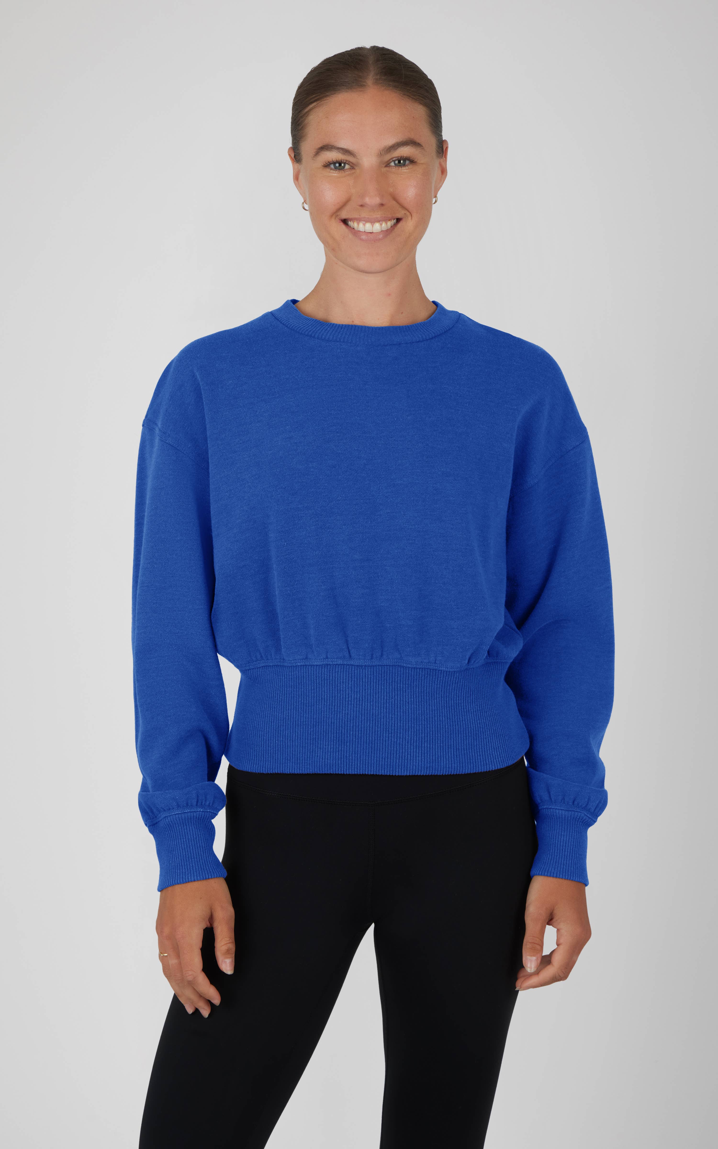 90 Degree by Reflex & Yogalicious - Wholesale Sweatshirt - Women's - Women's Lux Fleece Stone Wash Long Sleeve Pullover7