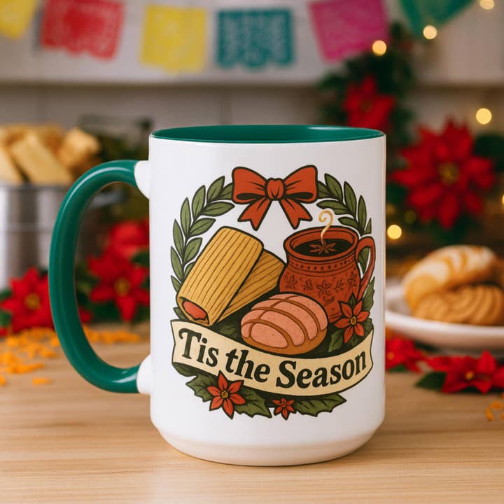 NVC Ecommerce LLC - Wholesale Coffee mug - Tis the Season Mexican Christmas Mug, Tamale Mug, Concha Mug2