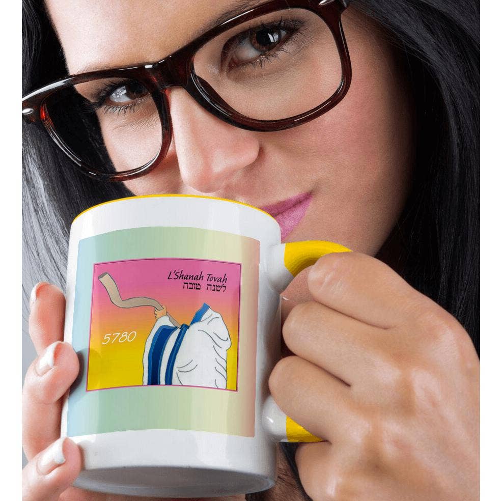 3dRose - Wholesale Coffee Mug - 3dRose, Image of Shofar Being Blown With Hebrew L Shana Tova And Year, Mug1