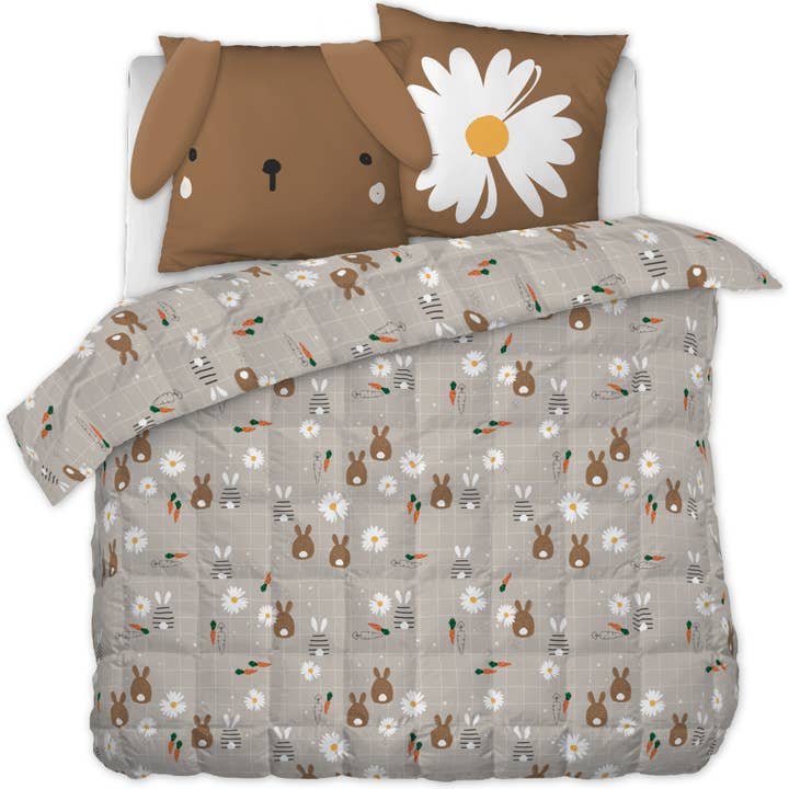 COUETTE IMPRIMEE 260 x 240 cm POMPON pour la vente par L'effet Papillon