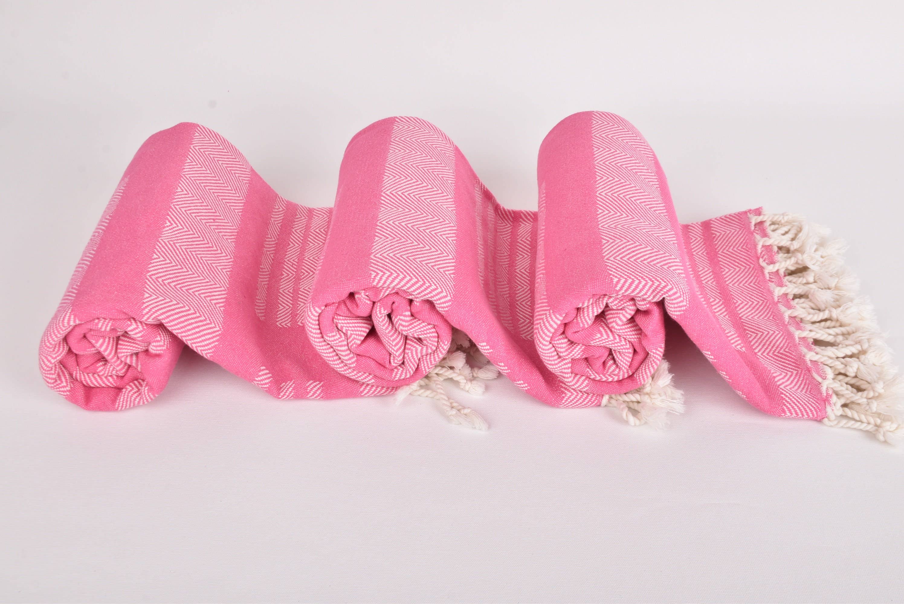 Organic Turkish Towels - Wholesale Beach Towel - Beach Towels, Pink Chevron Towel for Relaxation8