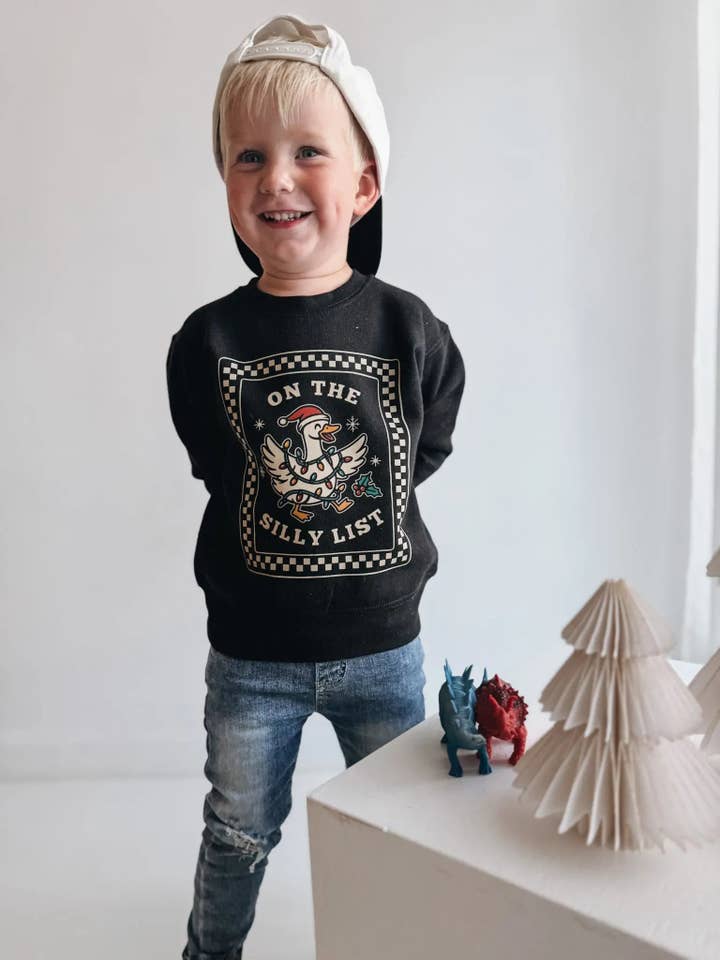 Raising Brave - Wholesale Sweatshirt - Kids - On the Silly List Crewneck- Toddler Sweatshirt4