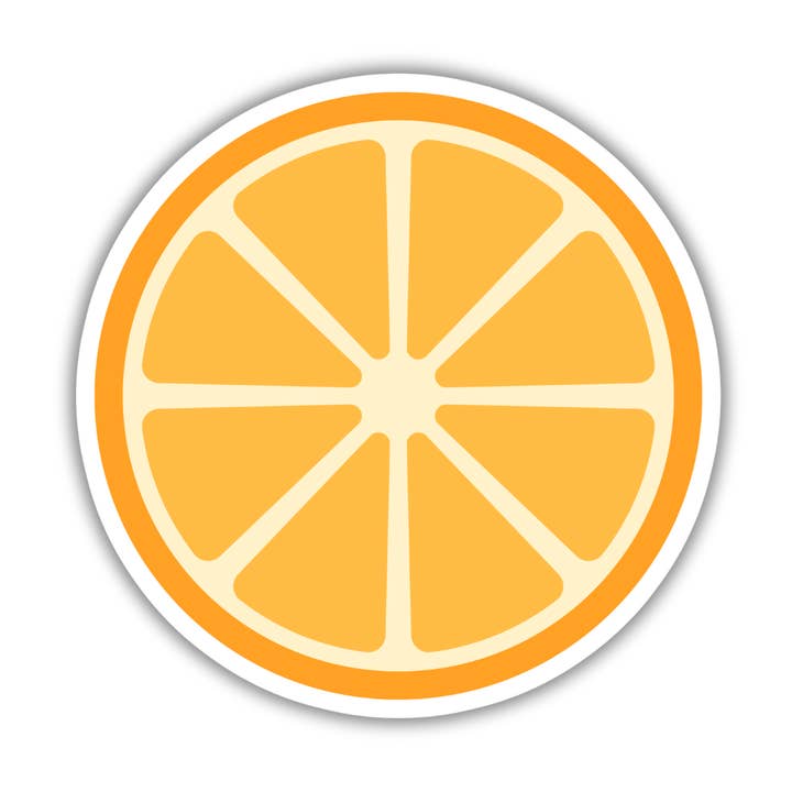 Autocollant imperméable en vinyle Orange Slice Fruit, 3 po pour la vente par Sarah Curran Designs