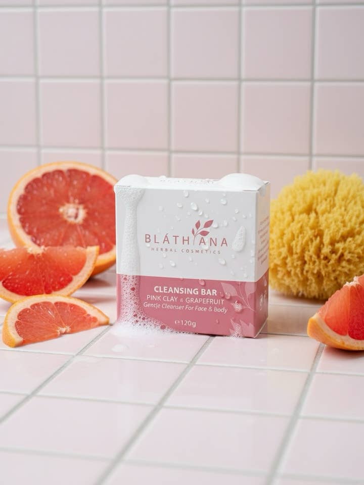 BARRA LIMPIADORA DE ARCILLA ROSA Y POMELO para venta al por mayor de BLATHANA HERBAL COSMETICS