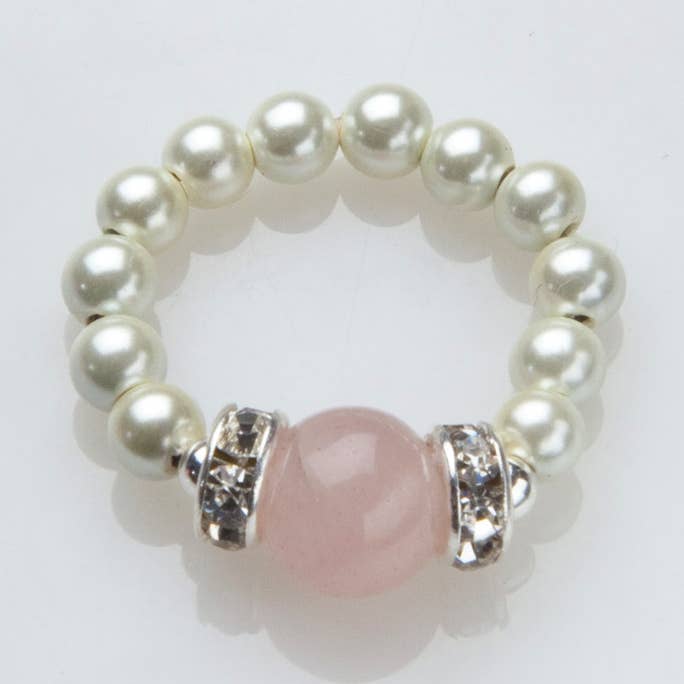 Anello magnetrim bianco quarzo rosa per la vendita all'ingrosso da parte di Magnehealth