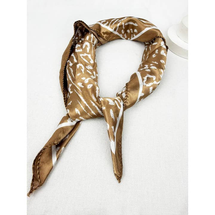 MIX COLOR Assorted Colors of Satin Leopard Print Scarf for wholesale on Faire