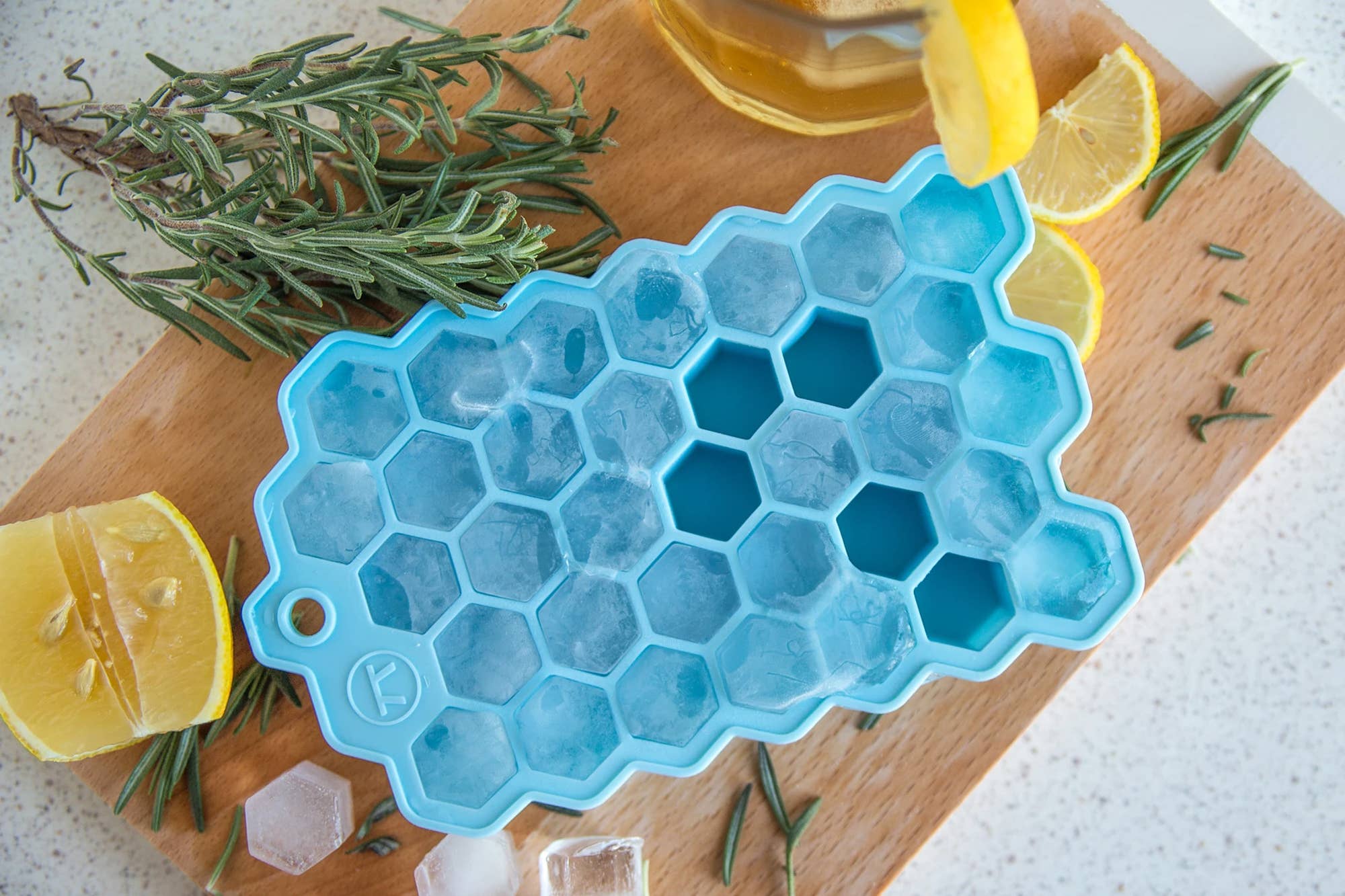 Fox Run Brands - Wholesale Ice Tray/Mold - Outset Hex Ice Cube Mold, Silicone, Small, 7" x 4.25"3