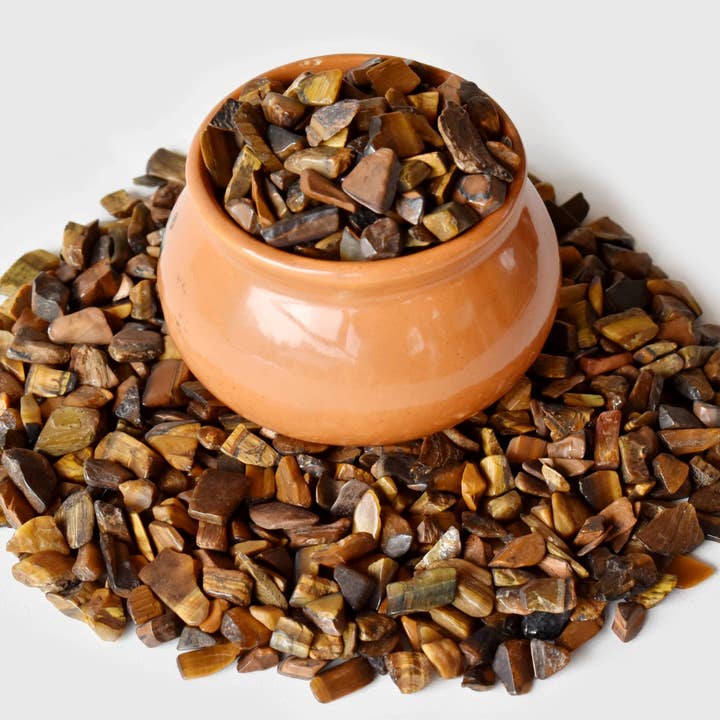 Soothing Crystals - Venta al por mayor Piedras/cristales espirituales - 100 g de chips de piedra curativa | Ojo de tigre | Chips de cristal en bruto1