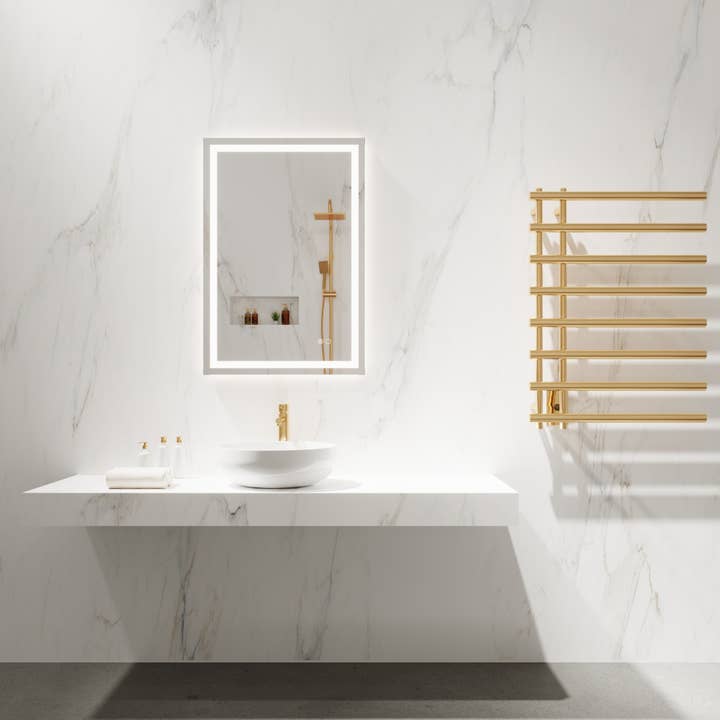 Suite Mirror - Wholesale Wall Mirror - Kaila Rectangle Mirror with Selectable LED & Defogger