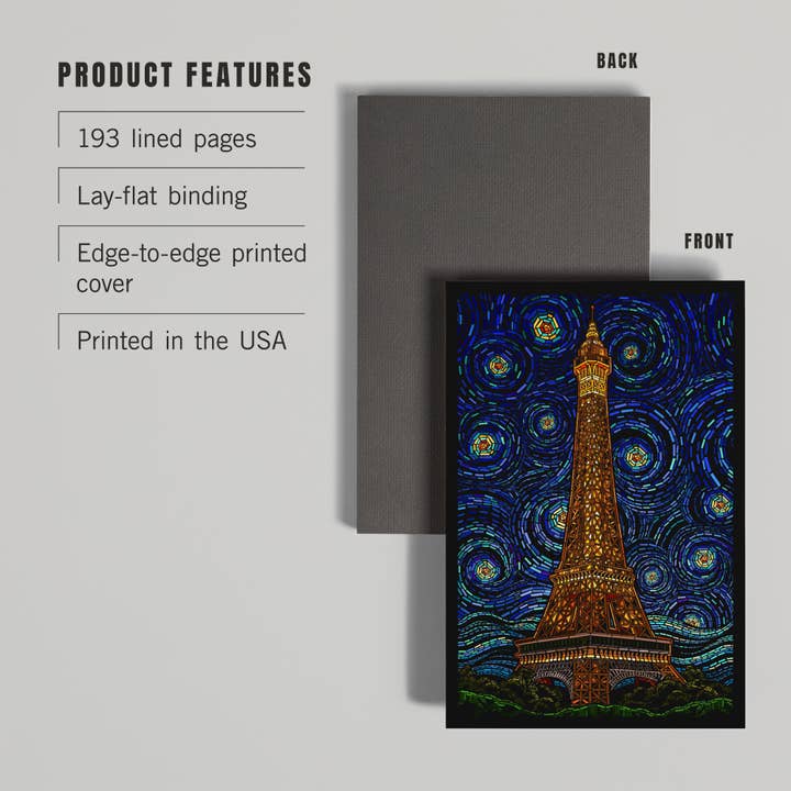 Lantern Press - Wholesale Journal/Diary - PREMIUM JOURNAL Paris, France, Eiffel Tower Mosaic2