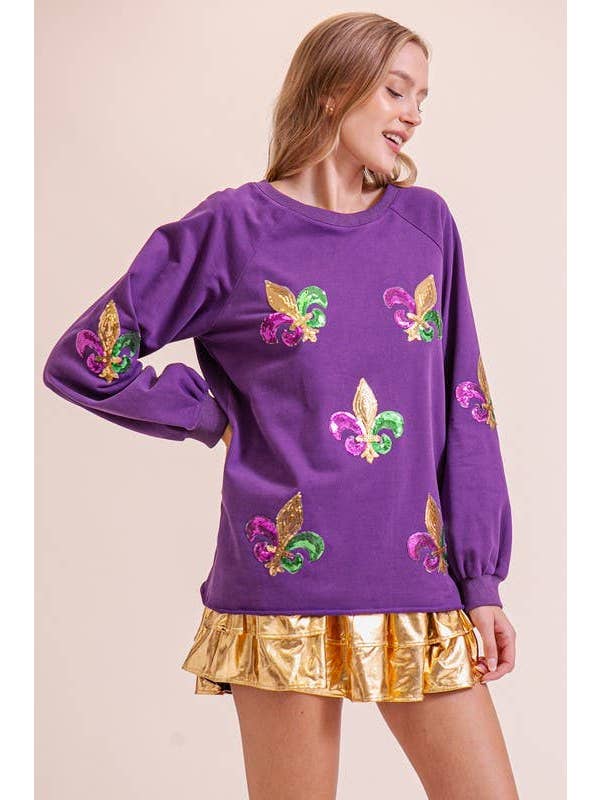 Vanilla Monkey - Wholesale T-Shirt (Graphic) - Women's - Mardi Gras Sequin Sweater Top3