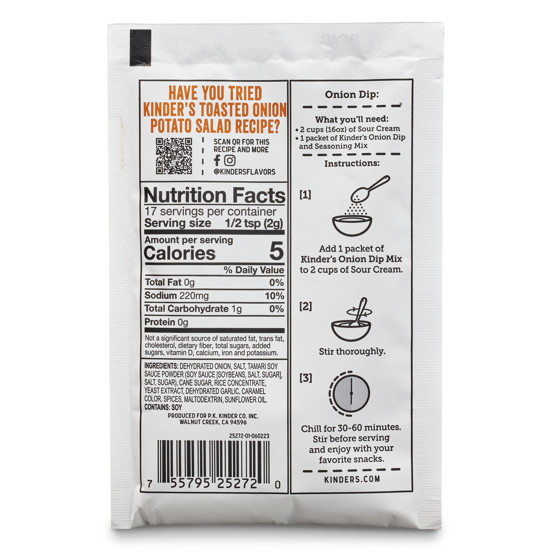 Kinder's Sauces & Seasonings - Wholesale Dip - Onion Dip & Seasoning Mix1