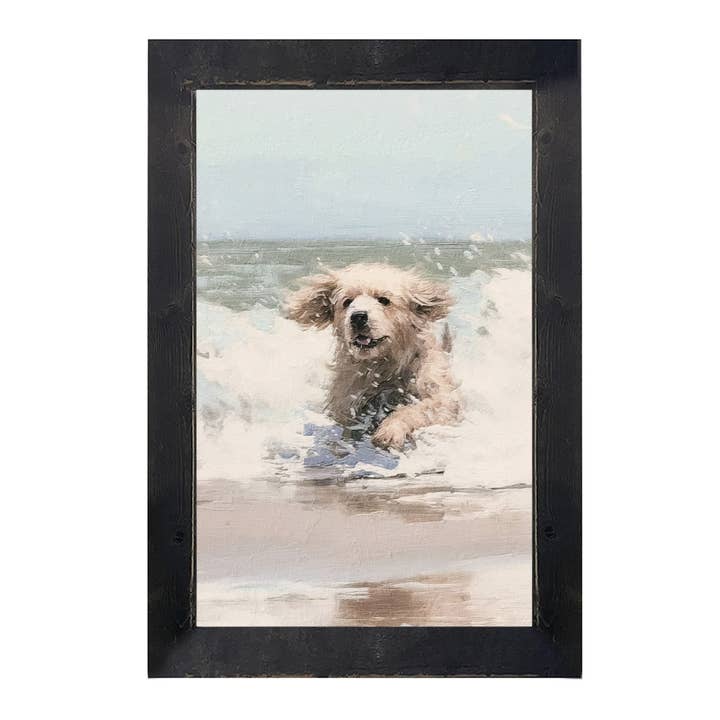 Dog running in water-Vertical for wholesale by ginger blue
