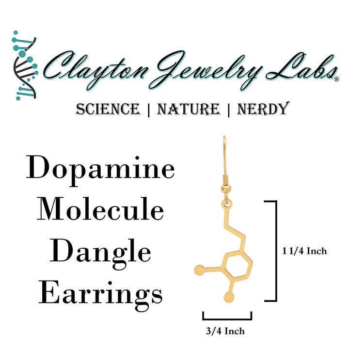 Clayton Jewelry Labs – wholesale Hängande örhängen – Dopamin Molekyl rostfritt stål dingla örhängen
