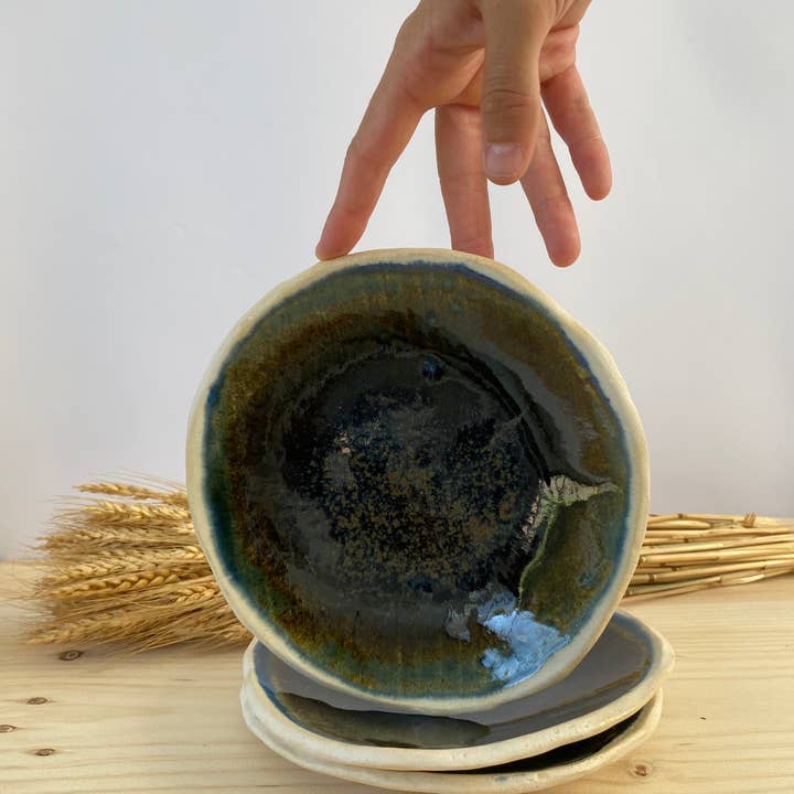 mynt ceramics - Wholesale Decorative Plate/Dish/Bowl - Plate in Shades of Blue and Brown | Handmade Ceramics5