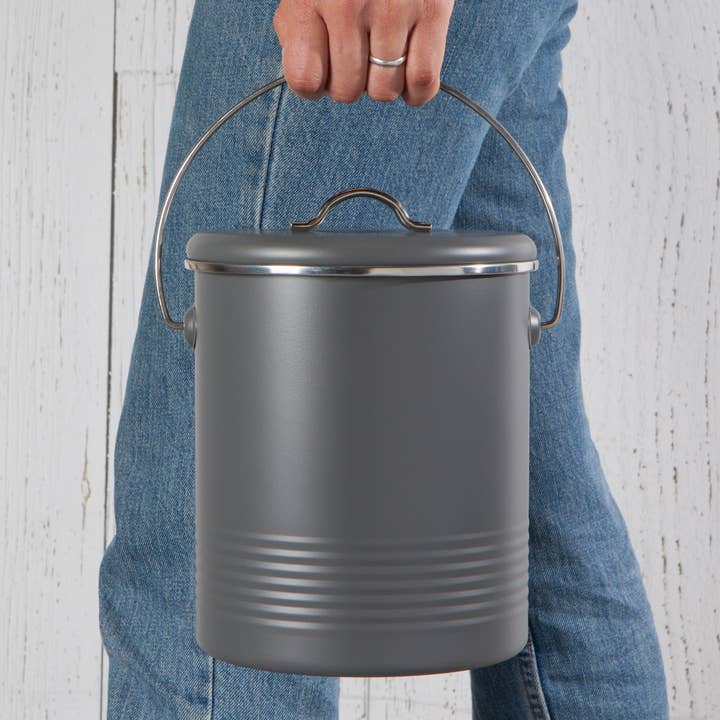 Now Designs by Danica - Wholesale Kitchen Tool/Gadget - Steel Compost Bin Charcoal 1.25 Gallon