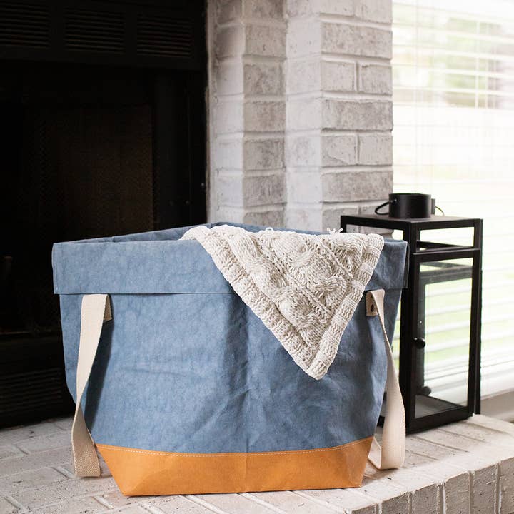 Grand sac en papier lavable Jumbo Shortie – Rangement XL avec poignées pour la vente par Perennity Home & Gift