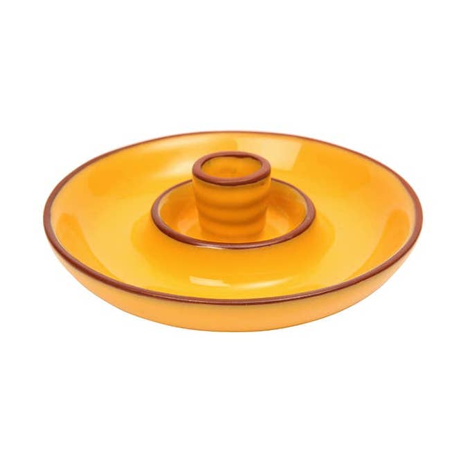 Sintra Glazed Terracotta Olive Dish - Ochre for wholesale by Dexam UK