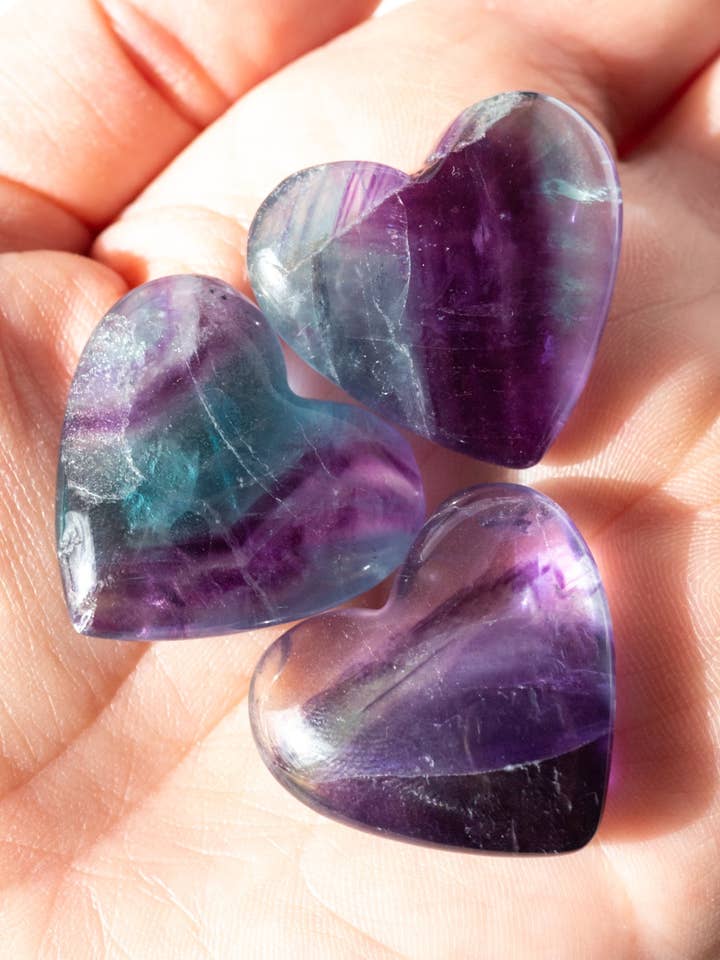 Rainbow Fluorite Heart for wholesale by Apothecary Co.